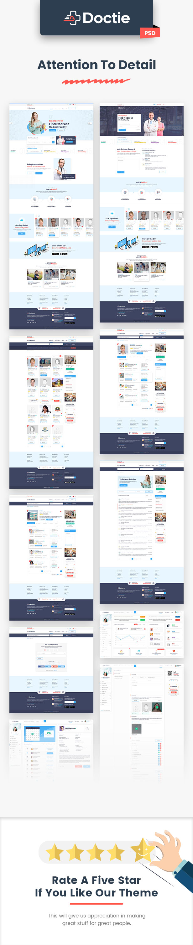 Doctie - Medical and Doctor Directory PSD Template