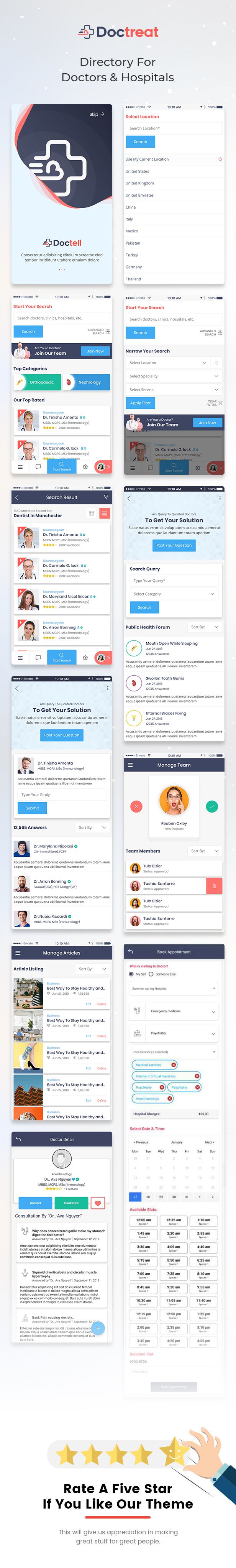 Doctreat - React Native Mobile APP for Android and IOS