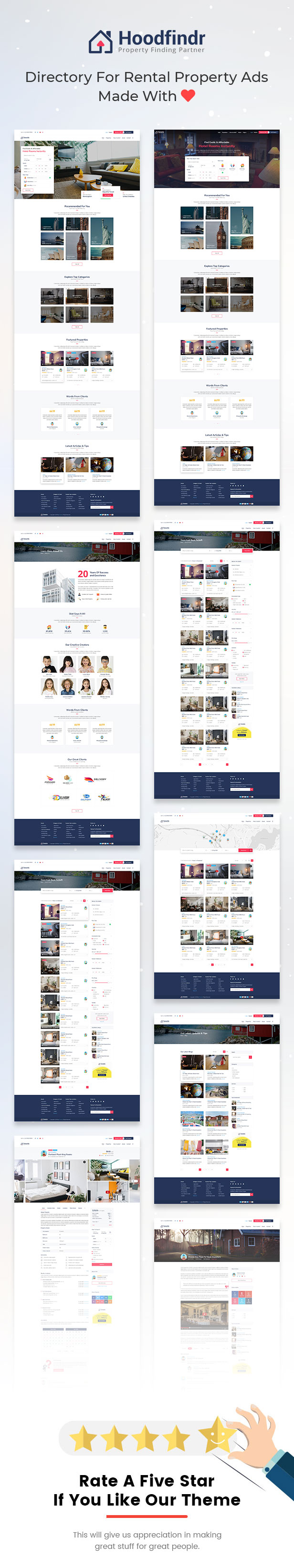 Hoodfindr - Property Booking PSD Template