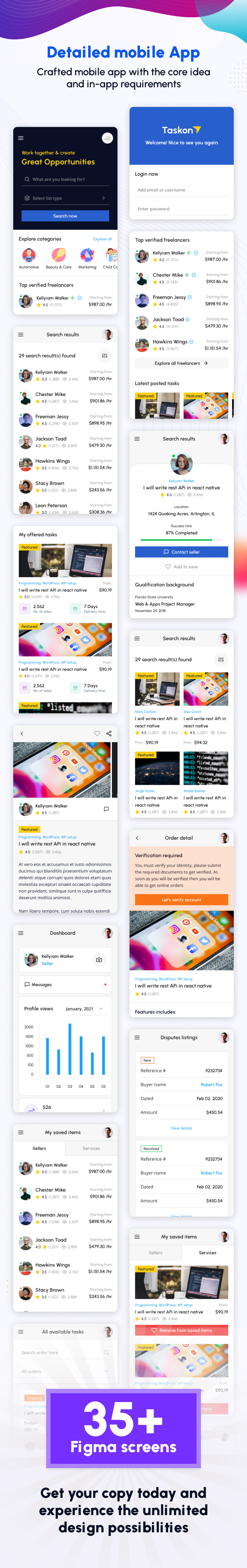 Taskon - Task marketplace Mobile APP Design