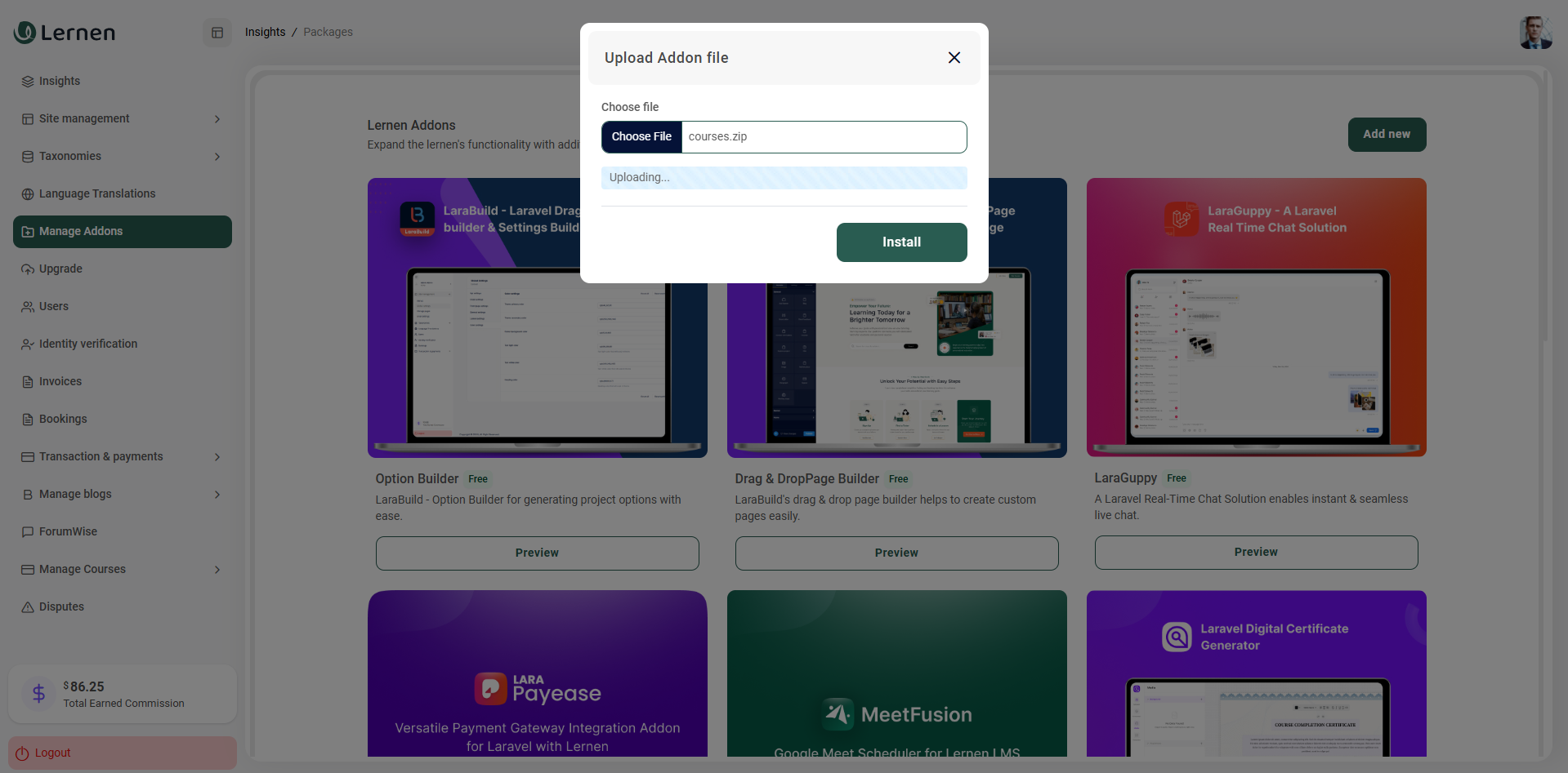 Install Assignment Addon